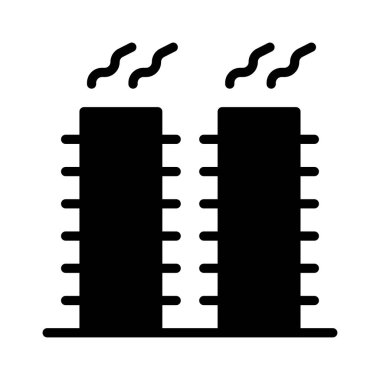 siyah glif yasaktır bacalar beyaz arka plan üzerinde izole çalışma fabrikası 