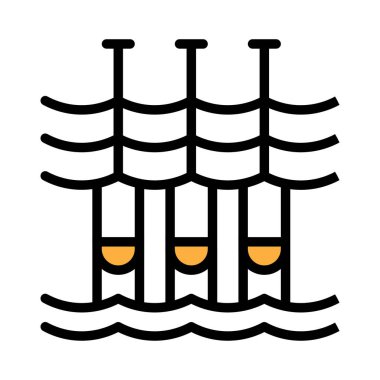 Beyaz arka plan üzerinde izole siyah ve sarı yüksek gerilim çit