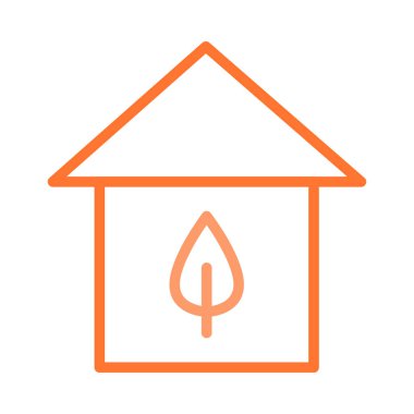 Beyaz arka plan üzerinde izole anahat Eko ev