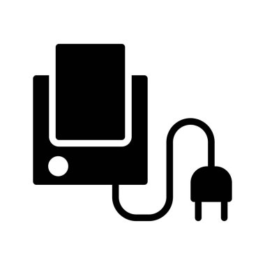 Beyaz arka plan üzerinde izole glif dijital aygıt