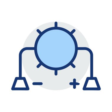 Güneş enerji beyaz arka plan üzerinde izole gri ve mavi renklerde