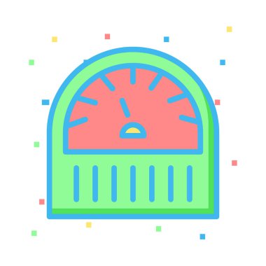 Renkli noktalar beyaz zemin üzerine yeşil ve kırmızı hız göstergesi