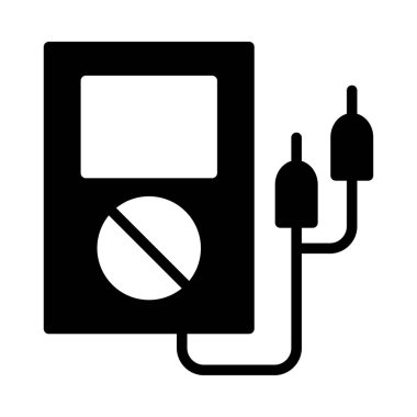 Beyaz arka plan üzerinde izole glif gerilim ölçer