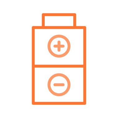 Beyaz arka plan üzerinde izole büyük portakal pil