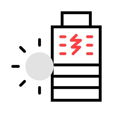 enerji kavramı satırı simgesi, vektör çizim