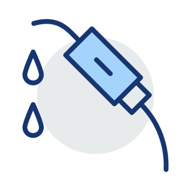 Beyaz arka plan üzerinde izole mavi ve gri renklerde benzin bașlık