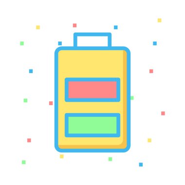 Renkli noktalar ile beyaz arka plan üzerinde pil