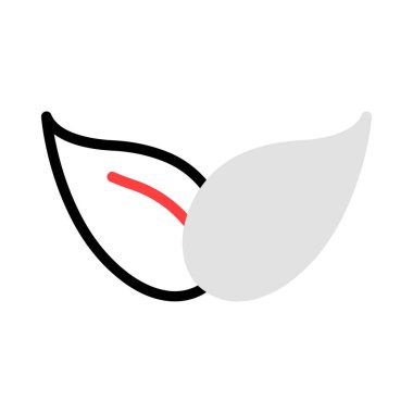 Beyaz arka plan üzerinde izole gri, kırmızı ve siyah renklerde yaprakları