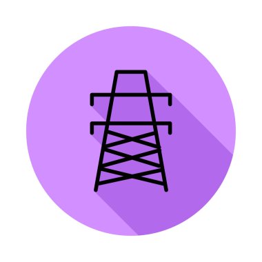 Beyaz zemin üzerinde bir dairede güç hattı