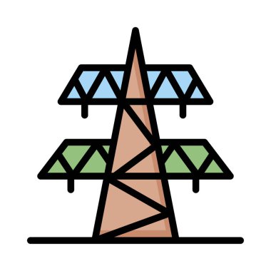 Beyaz arka plan üzerinde izole kahverengi, mavi ve yeşil güç hattı