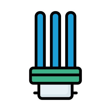 Renkli Üçlü enerji tasarruflu ampul beyaz arka plan üzerinde izole