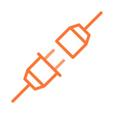 Beyaz arka plan üzerinde izole adaptörü ile anahat turuncu tak