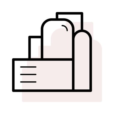 Bej gölge beyaz zemin üzerine izole fabrika