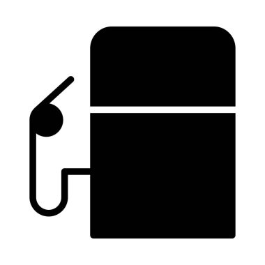 Glif benzin istasyonu beyaz arka plan üzerinde izole meme ile