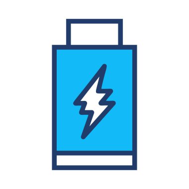 Flash üzerinde izole beyaz arka plan ile mavi pil