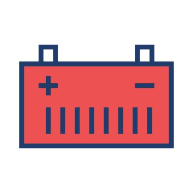 Beyaz arka plan üzerinde izole kırmızı geniş akümülatör