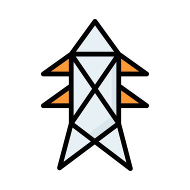 Beyaz arka plan üzerinde izole sarı ve siyah güç hattı