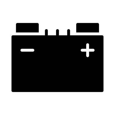 Beyaz arka plan üzerinde izole glif geniş akümülatör