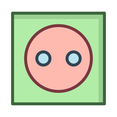 Beyaz arka plan üzerinde izole renkli soket