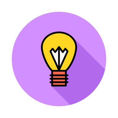 Daire beyaz zemin üzerine sarı ampul