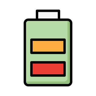 Beyaz arka plan üzerinde izole yeşil, sarı ve kırmızı pil