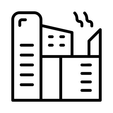 Beyaz arka plan üzerinde izole siyah anahat modern Fabrikası