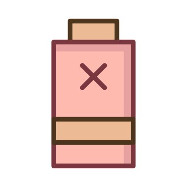 Dur beyaz arka plan üzerinde izole işareti ile pembe akümülatör