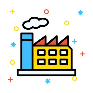 Bina bulut ile renkli semboller ile beyaz arka plan üzerinde