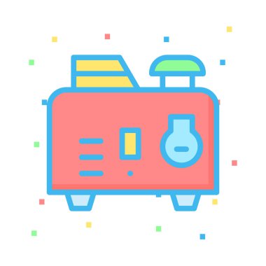 Renkli noktalar ile beyaz arka plan üzerinde dönüştürücü