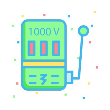 Renkli noktalar beyaz zemin üzerine kolu ile yeşil dönüştürücü