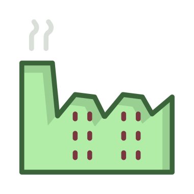 Beyaz arka plan üzerinde izole yeşil fabrika