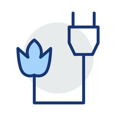 Çizgi ve beyaz arka plan üzerinde izole gri ve mavi renklerde fiş ile basit çiçek