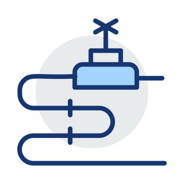 Beyaz arka plan üzerinde izole mavi ve gri renklerde enerji düzeni