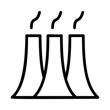 Beyaz arka plan üzerinde izole siyah anahat sigara bacaları