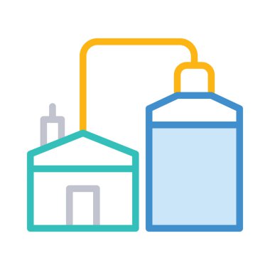 Çizgi stili Eko ev konsepti beyaz arka plan üzerinde izole