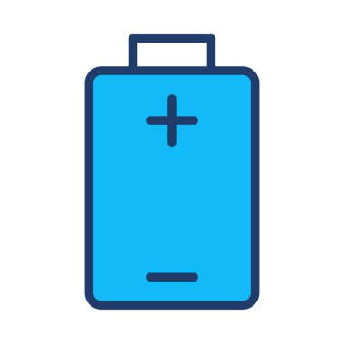 Beyaz arka plan üzerinde izole mavi pil