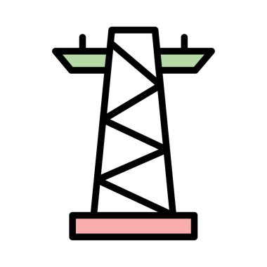 Beyaz arka plan üzerinde izole basit güç hattı