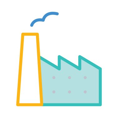 Beyaz arka plan üzerinde izole basit fabrika