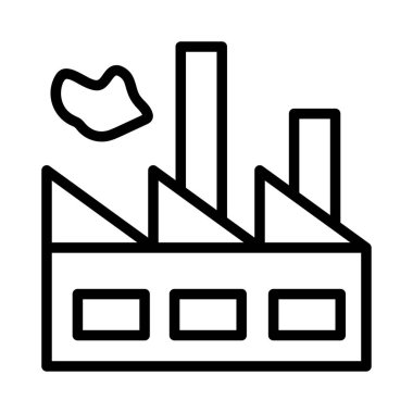 Beyaz arka plan üzerinde izole bulut ile siyah anahat fabrika