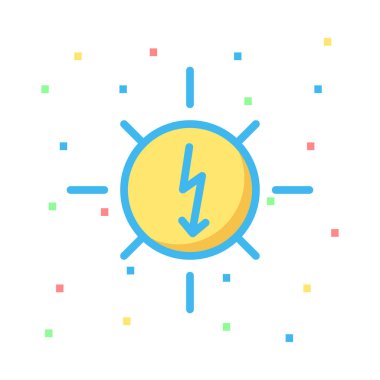 Flaş renkli noktalar beyaz zemin üzerine sarı güneş 