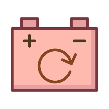 Beyaz arka plan üzerinde izole geniş pembe geniş batarya