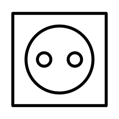 Beyaz arka plan üzerinde izole siyah anahat soket