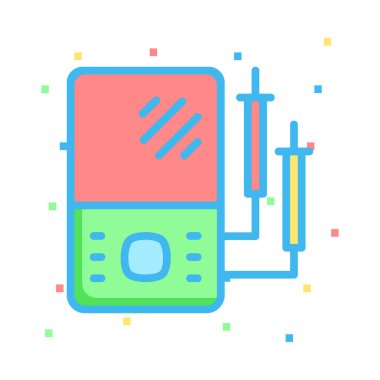 Renkli noktalar beyaz zemin üzerine kırmızı ve yeşil gerilim ölçer 