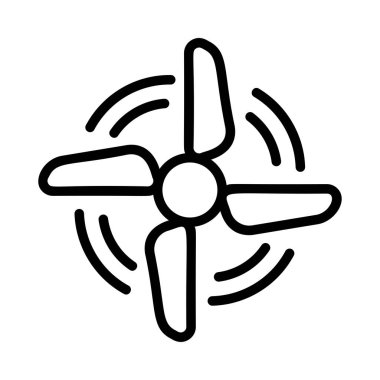 Beyaz arka plan üzerinde izole siyah anahat çalışma fan