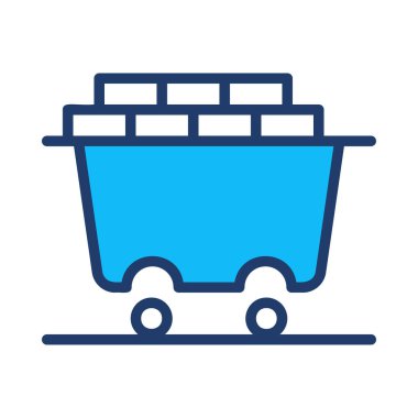 Beyaz arka plan üzerinde izole tuğlalar ile mavi taşıma