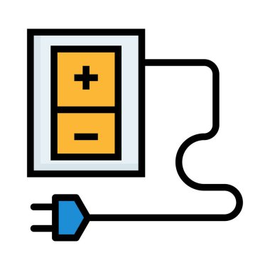 Beyaz arka plan üzerinde izole sarı ve mavi uzatma kablosu