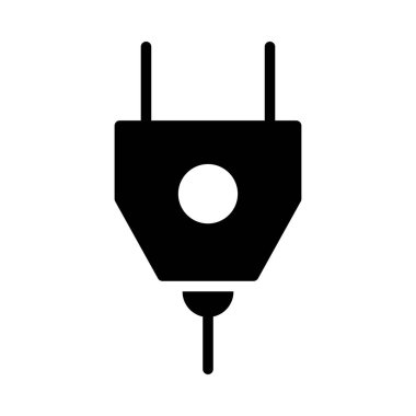 Beyaz arka plan üzerinde izole düğmesiyle glif tak