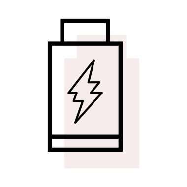 Pil ile bej gölge beyaz zemin üzerine izole birden parlamak