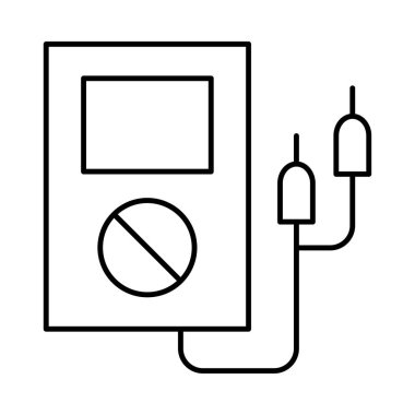 Beyaz arka plan üzerinde izole kablosu ile ince çizgi dijital aygıt