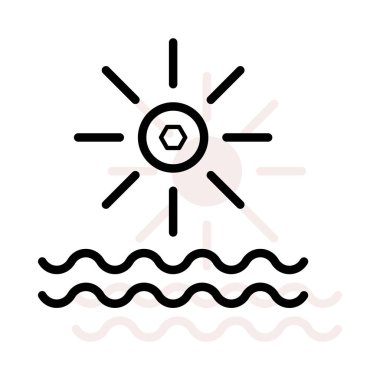 Bej gölge beyaz zemin üzerine izole su ile güneş